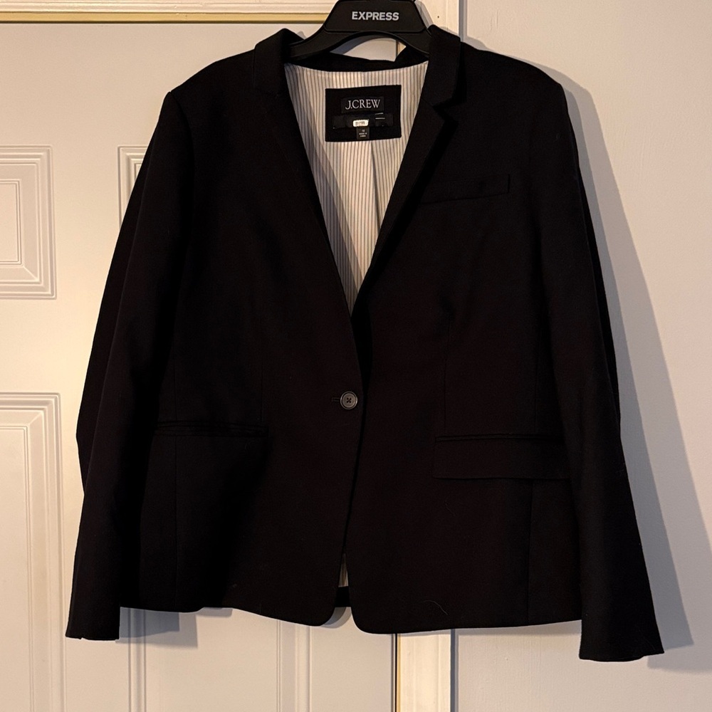 J. Crew Women's Elegant Black Wool Blazer - size 18